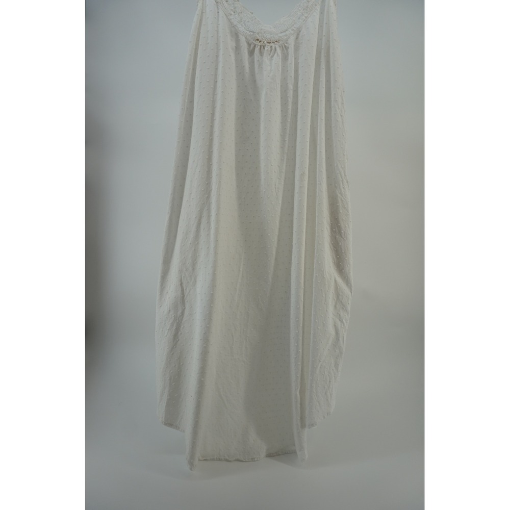Papinelle Swiss Dot Maxi Nightgown Dress Romantic Cottagecore Boho White Size L - Picture 3 of 12